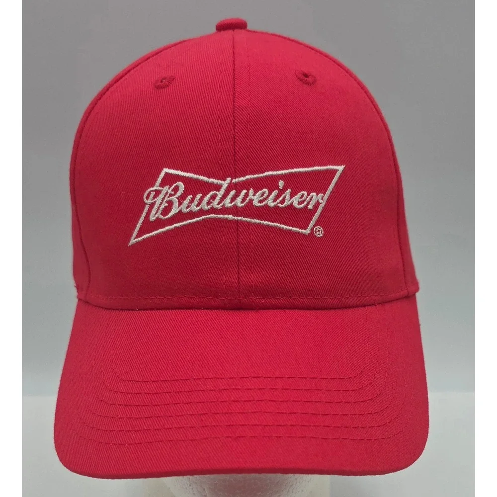 Budweiser Baseball Cap Red Snapback‎ Bowtie Logo Hat NWOT